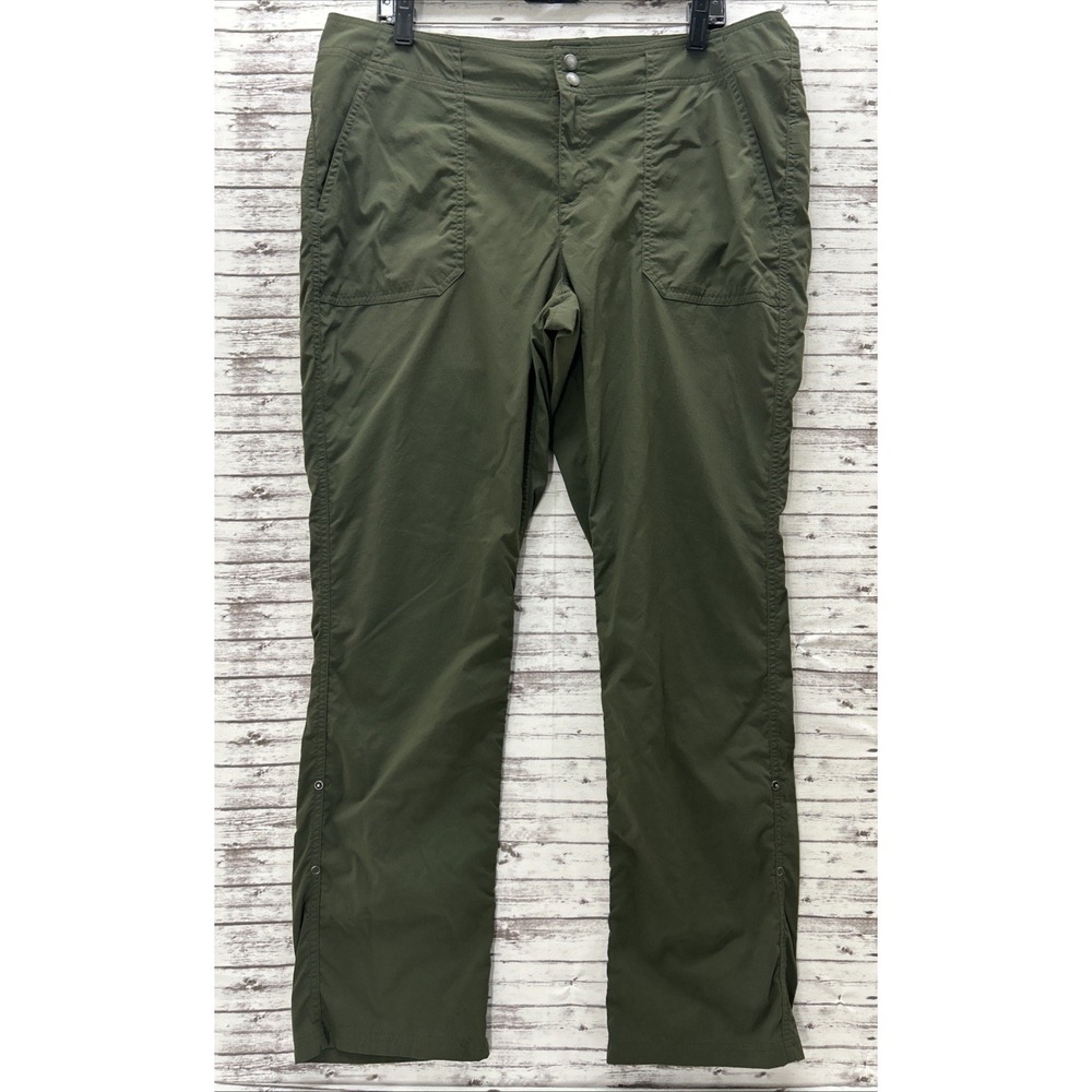 Exofficio Pants 12 Womens Insect Shield Nylon Stretch Roll Up Hiking Olive Green